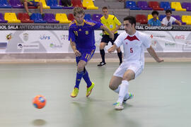 Partido Ucrania contra Irán. 14º Campeonato del Mundo Universitario de Fútbol Sala 2014 (FUTSAL). Antequera. Julio de 2014
