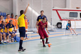 Partido Brasil contra Portugal. 14º Campeonato del Mundo Universitario de Fútbol Sala 2014 (FUTSAL). Antequera. Julio de 2014