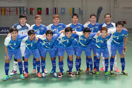 Jugadores de Tailandia. Partido Tailandia contra Georgia. 14º Campeonato del Mundo Universitario de Fútbol Sala 2014 (FUTSAL). Antequera. Julio de 2014