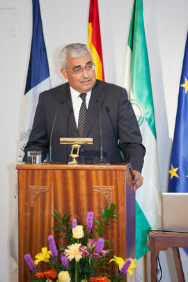 Antonio Ramírez de Arellano en la Apertura del Curso Académico 2015/2016 de la Universidad de Málaga. Paraninfo. Septiembre de 2015