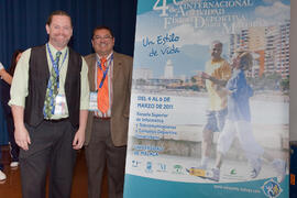 Wojtek Chodzko-Zajko y José Luis Sánchez Ollero. 4º Congreso Internacional de Actividad Físico-Deportiva para Mayores. Escuela Técnica Superior de Ingeniería Informática y Telecomunicaciones. Marzo de 2011
