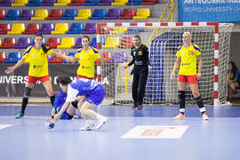 Partido Japón - Rumanía. Categoría femenina. Campeonato del Mundo Universitario de Balonmano. Antequera. Junio de 2016