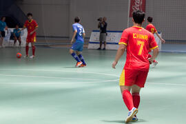 Partido China contra Tailandia. 14º Campeonato del Mundo Universitario de Fútbol Sala 2014 (FUTSAL). Antequera. Julio de 2014