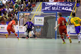Partido Rusia contra Brasil. 14º Campeonato del Mundo Universitario de Fútbol Sala 2014 (FUTSAL). Antequera. Julio de 2014
