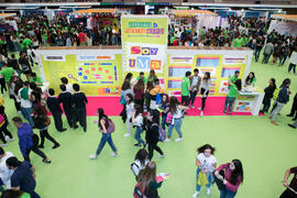 Estand de Información. Jornadas de Puertas Abiertas de la Universidad de Málaga. Complejo Polideportivo Universitario. Abril de 2018