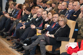 Adelaida de la Calle asiste a la toma de posesión del nuevo Consejo de Dirección de la Universidad de Málaga. Paraninfo.  Enero de 2016