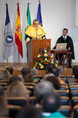 José Ángel Narváez en la Apertura del Curso Académico 2015/2016 de la Universidad de Málaga. Paraninfo. Septiembre de 2015