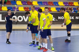 Partido Rumanía - España. Categoría masculina. Campeonato del Mundo Universitario de Balonmano. Antequera. Julio de 2016