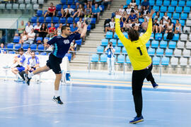 Partido Universidad de Málaga - Universidad de Barcelona. Categoría masculina. Campeonato Europeo Universitario de Balonmano. Antequera. Julio de 2017
