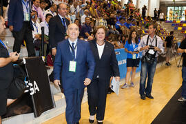 Pedro Montiel y Rosaura Méndez. Ceremonia de apertura del Campeonato del Mundo Universitario de Balonmano. Antequera. Junio de 2016