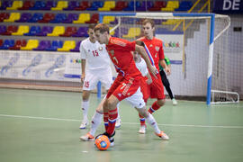 Partido Rusia contra Bielorrusia. 14º Campeonato del Mundo Universitario de Fútbol Sala 2014 (FUTSAL). Antequera. Julio de 2014