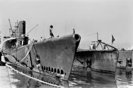 Puerto de Málaga.  Barcos de Guerra. Agosto de 1963