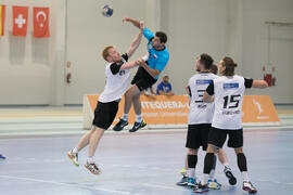Partido Universidad Duisburg-Essen - Universidad de Rzeszow. Categoría masculina. Campeonato Europeo Universitario de Balonmano. Antequera. Julio de 2017