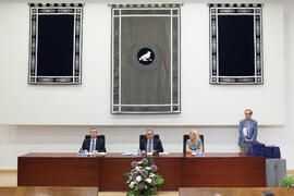Mesa presidencial. Homenaje al personal que cumple 25 años de servicio en la UMA o jubilado. Paraninfo. Junio 2016