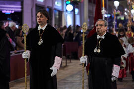 Francisco Oliva y José Ángel Narváez. Estación de Penitencia de la Hermandad de los Estudiantes. Málaga. Abril de 2022