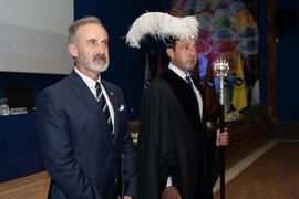 Miguel Porras en la comitiva previa a la investidura de Kazuyo Sejima como Doctora "Honoris Causa" por la Escuela de Arquitectura de la Universidad de Málaga. Paraninfo. Octubre de 2019