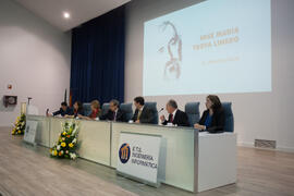 Mesa presidencial. Homenaje en recuerdo del profesor José María Troya. Salón de Actos de la Escuela Técnica Superior de Ingeniería Informática. Octubre de 2016
