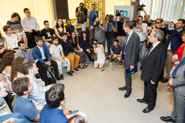 Visita del ministro Pedro Duque al edificio The Green Ray. Campus de Teatinos. Junio de 2018