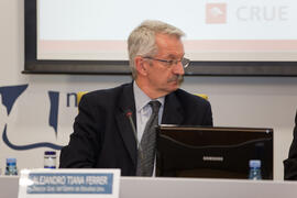 Alejandro Tiana Ferrer. Segunda sesión del X Pleno del Consejo Universitario Iberoamericano (CUIB) en la Universidad de Málaga. Rectorado. Marzo de 2012