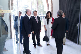 Visita de Álex Mejía a la Universidad de Málaga. Presentación del Centro Internacional de Autoridades y Líderes. Edificio del Rectorado. Julio de 2018