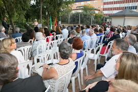 Intervención de María del Carmen Álvarez en el homenaje al personal jubilado de la Universidad de Málaga. Jardín Botánico. Junio 2017