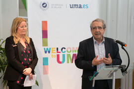 Intervención de José Ángel Narváez. Inauguración de la oficina 'Welcome to UMA'. Campus de Teatinos. Abril de 2019