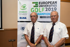 Foto de grupo tras la reunión técnica. Campeonato Europeo de Golf Universitario. Antequera. Junio de 2019