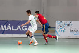 Partido España contra Portugal. 14º Campeonato del Mundo Universitario de Fútbol Sala 2014 (FUTSAL). Antequera. Julio de 2014