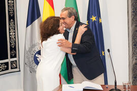 Toma de posesión de Carolina Sánchez Romero como nueva profesora titular de Biología Vegetal de la Universidad de Málaga. Edificio del Rectorado.  Julio de 2016