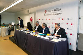 Intervención de Miguel Gaona. Desayuno Informativo de Aula Magna con motivo de su XX Aniversario. Consejo de Estudios Sociales y Comercio de la Universidad de Málaga. Mayo de 2018