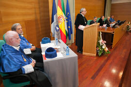 José Ángel Narváez en la investidura como Doctor "Honoris Causa" de Antonio Luque por la Facultad de Ciencias de la Universidad de Málaga. Edificio del Rectorado. Octubre de 2016