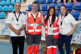 Equipo médico. 14º Campeonato del Mundo Universitario de Fútbol Sala 2014 (FUTSAL). Antequera. Julio de 2014