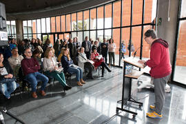 Presentación de la instalación "Biblioteca de Babel XIII", de José Ignacio Díaz de Rábago. Biblioteca General. Enero de 2018