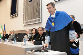 Teodomiro López Navarrete toma posesión como nuevo vicerrector de Investigación y Transferencia de la Universidad de Málaga. Paraninfo.  Enero de 2016