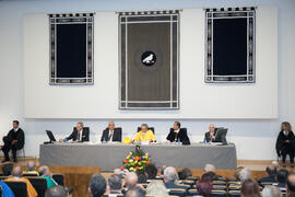 Mesa presidencial en la Apertura del Curso Académico 2015/2016 de la Universidad de Málaga. Paraninfo. Septiembre de 2015