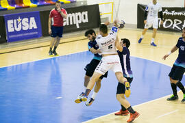 Partido Universidad de Málaga - Universidad de Suceava. Categoría masculina. Campeonato Europeo Universitario de Balonmano. Antequera. Julio de 2017