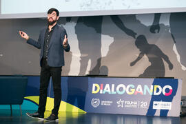 Conferencia "Dialogando" con Manu Sánchez. Complejo de Estudios Sociales y Comercio. Enero de 2018
