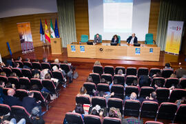 Clausura de la jornada "Brexit y Gibraltar. Un reto con oportunidades conjuntas". Edificio del Rectorado. Febrero de 2017