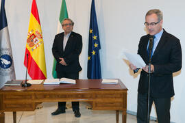 Miguel Porras en la toma de Posesión de los directores de Secretariado y nuevos cargos de la Universidad de Málaga. Edificio del Rectorado.  Marzo de 2016