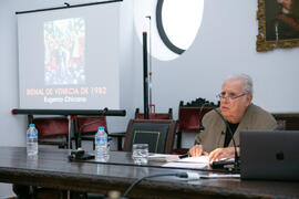 Eugenio Chicano en el Aula de Cultura de Diario Sur. Sociedad Económica Amigos del País. Junio de 2019