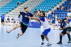 Partido Universidad de Málaga - Universidad de Barcelona. Categoría masculina. Campeonato Europeo Universitario de Balonmano. Antequera. Julio de 2017
