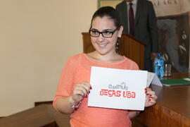 Ganadora del sorteo "Campus Becas USA Unicaja 2015" en la entrega de premios de la V Olimpiada Financiera. Facultad de Ciencias Económicas y Empresariales. Junio de 2015