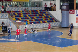 Partido clasificatorio entre Club Deportivo UMA Antequera y Universidad de Géneve de Suiza. IX Campeonato de Europa Universitario de Fútbol Sala. Antequera. Julio de 2013
