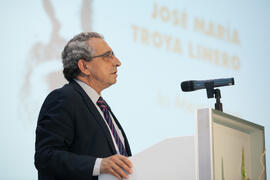José Ángel Narváez. Homenaje en recuerdo del profesor José María Troya. Salón de Actos de la Escuela Técnica Superior de Ingeniería Informática. Octubre de 2016