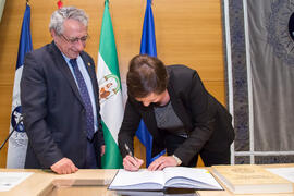 Toma de Posesión de María José de la Torre Molina como nueva Directora de Secretariado de Proyectos Estratégicos de la Universidad de Málaga. Edificio del Rectorado. Febrero de 2018
