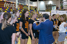 Entrega de medallas. Ceremonia de clausura del Campeonato Europeo Universitario de Balonmano. Antequera. Julio de 2017