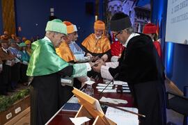 Investidura de Hermanfrid Schubart, Alejandro Portes y Luis Enrique de la Villa como Doctores "Honoris Causa" por la Universidad de Málaga. Paraninfo. Octubre de 2024