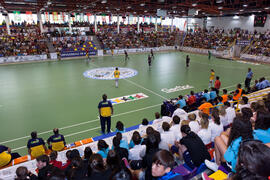 Partido Brasil contra España. 14º Campeonato del Mundo Universitario de Fútbol Sala 2014 (FUTSAL). Antequera. Julio de 2014