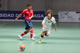 Partido España contra Portugal. 14º Campeonato del Mundo Universitario de Fútbol Sala 2014 (FUTSAL). Antequera. Julio de 2014