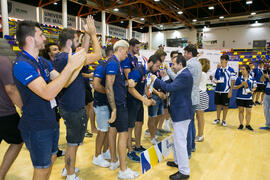 Entrega de medallas. Ceremonia de clausura del Campeonato Europeo Universitario de Balonmano. Antequera. Julio de 2017